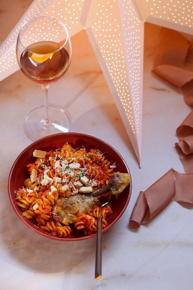 Fusilli od batata s patkom i ragoutom od plavca