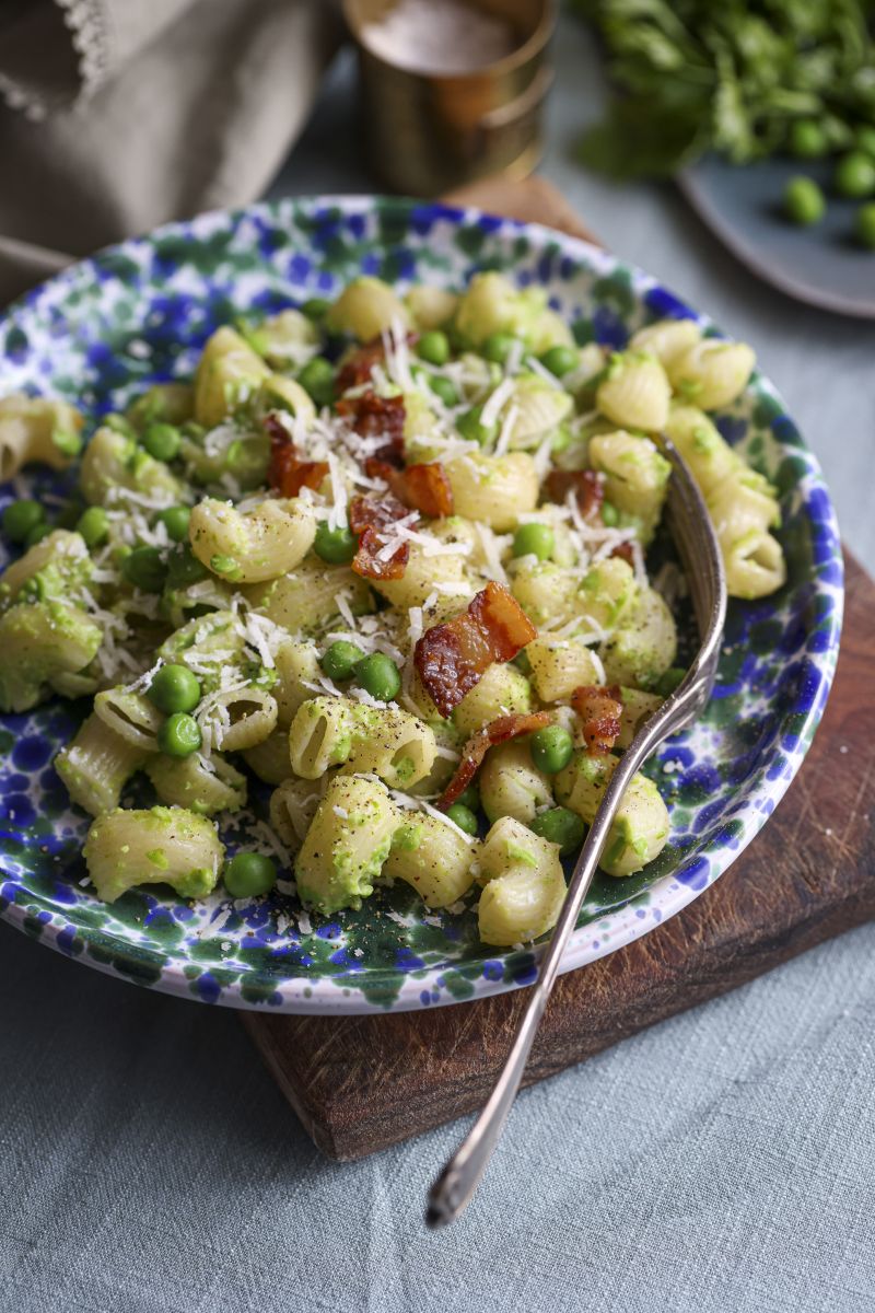 Curvi rigati s graškom i pancetom